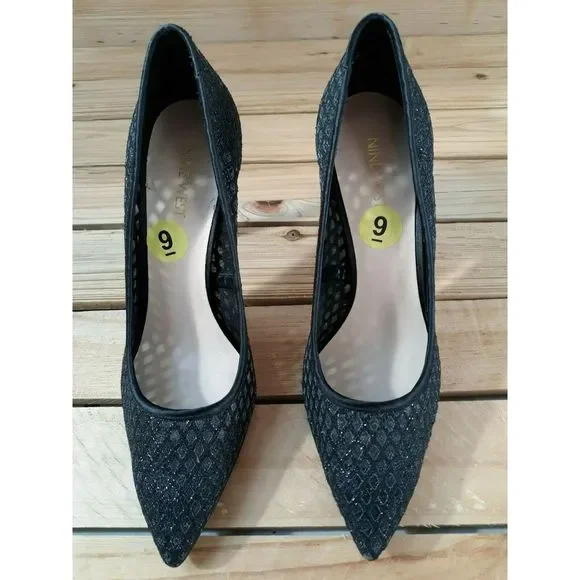 New Nine West Womens Black Pumps Size 9m * - Picture 1 of 7